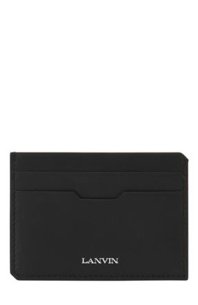 Lanvin Compagnon Leather Cardholder in Black at Nordstrom
