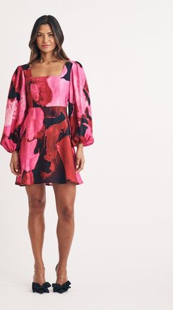 Nobody's Child Pink Watercolour Floral Loredana Mini Dress