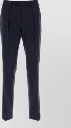 Brioni stretch wool pleated front tailored trousers