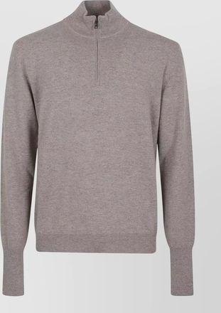 Ballantyne cashmere ribbed half-zip high-neck jumper