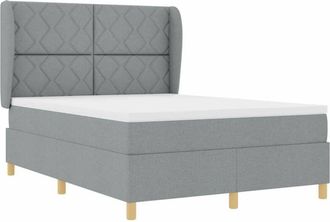vidaXL Box Spring Bed with Mattress Dark Grey 90x190 cm Fabric vidaXL