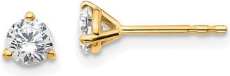 Diamond2Deal 14k Gold 1/2 ct Round Lab Grown Diamond Stud Earrings VS Clarity, D-E Color