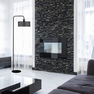 Tosel L&aacute;mpara para leer metal Alt.157cm negro Pantalla: negro