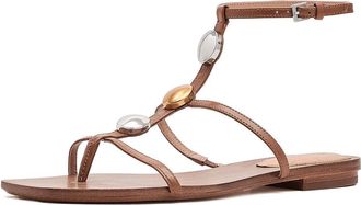 Veronica Beard Alba-2 Thong Sandals Womens Sandals Hazelwood : 6.5 M, Leather
