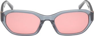 Abercrombie & Fitch 52mm Oval Sunglasses in Blue /Rose Lens at Nordstrom