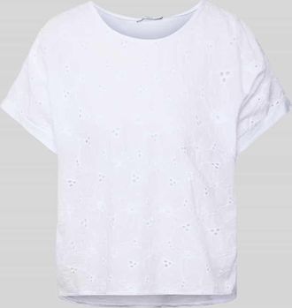 Zabaione T-Shirt mit Strukturmuster in Weiss, Gr&ouml;&szlig;e XXL