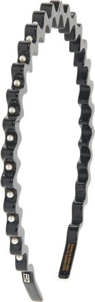 Alexandre de Paris Imitation Pearl Headband in Black at Nordstrom