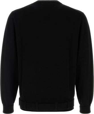 Random Identities Mens Belted Sweater Black Merino Wool Cashmere