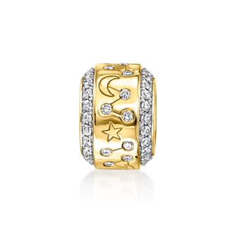 Ross-Simons Lab-Grown Diamond Celestial Bead Charm in 18kt Gold Over Sterling