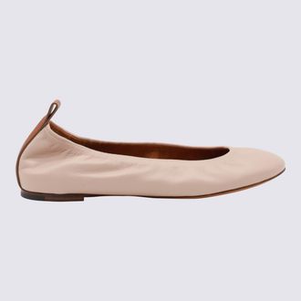 Lanvin Dark Beige Leather Ballerina Flats