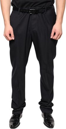 Dolce & Gabbana Black Wool Skinny Dress Formal Mens Pants