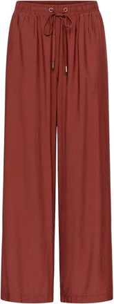 Kaffe KAemily Wijde Broek - Dames - Broeken - Bruin - Maat: M Viscose