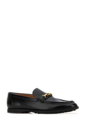 Tod's Womens Black Leather Loafers Nero Mocassini