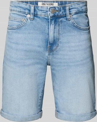 Only & Sons Regular Fit Jeansshorts aus Baumwoll-Mix Modell in Jeansblau, Gr&ouml;&szlig;e XXL