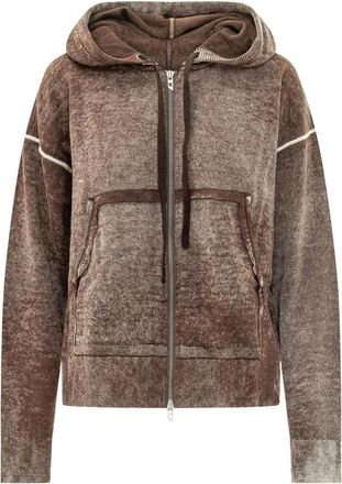 Diesel M-Hermine Maglia - Dames - Hoodies - Bruin - S - Wol - Hoodies & sweatvesten