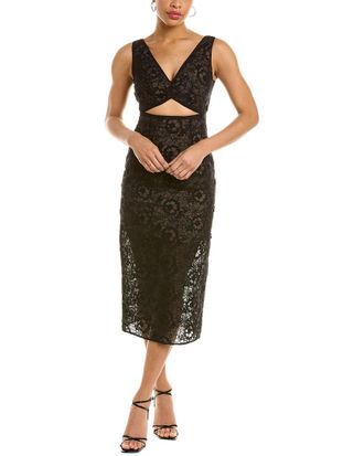 Zac Posen Embroidered Lace Organza Sheath Dress