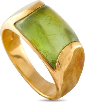 Bulgari Pre-Owned Bvlgari Tronchetto 18K Yellow Gold Peridot Ring BV23 051926