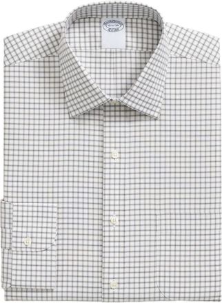 Brooks Brothers checked button-fastening shirt - White