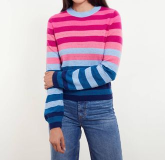 Isla Ariana Striped Cashmere Sweater In Midnight Multi