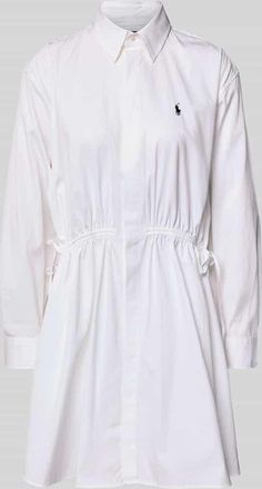 Polo Ralph Lauren Tailliertes Hemdblusenkleid aus reiner Baumwolle in Weiss, Gr&ouml;&szlig;e 34