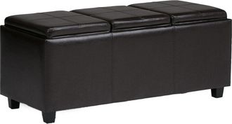 Simpli Home Avalon 42In Contemporary Rectangle Storage Ottoman