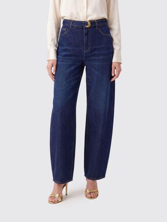 Twinset High-Waisted Baggy Jeans in Blue Cotton Denim