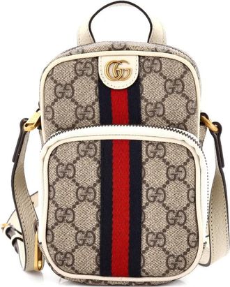 Gucci Ophidia Top Handle GG Coated Canvas Mini crossbody bag - Bruin