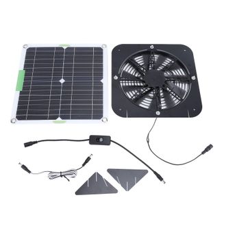 OEM Ventilador Solar De 100 W - Ventilador Extractor De 13,5 Pulgadas Para Casetas De Perros, Gallineros, Invernaderos Y Caravanas