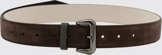Brunello Cucinelli Suede Calfskin Belt with Monili Detail