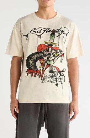 Ed Hardy Dagger Snake Cotton Graphic T-Shirt in Ivory at Nordstrom Rack, Size Xx-Large