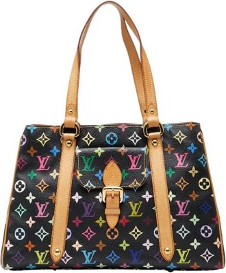 Louis Vuitton Black Multi-Color Pvc Leather Handbag Tote Bag (Pre-Owned)