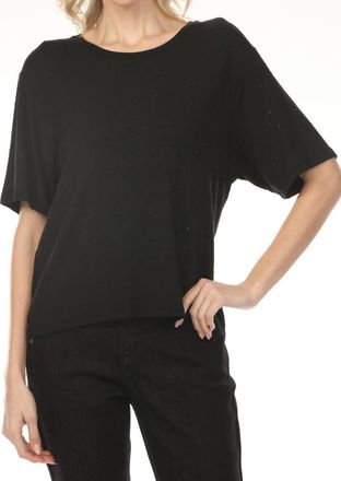 Joseph Ribkoff Embellished Short Sleeve Loose Top In Black