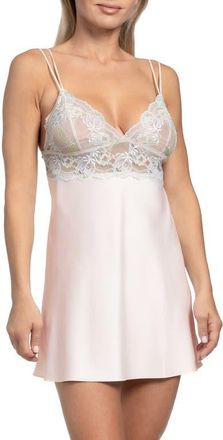 In Bloom by Jonquil Lacy Satin Chemise in Cream at Nordstrom, Size X-Large
