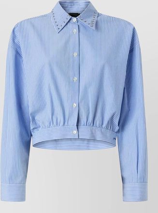 Pinko charita collared striped top long sleeves