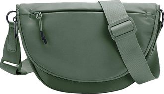 Generic Unisex Nylon Messenger Shoulder Bag Foldable Lightweight Crossbody Sling Pack with Adjustable Strap for Daily Commute and Travel (Green, One Size)