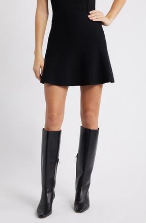 Mango Flared Knit Skirt in Black at Nordstrom Rack, Size Large