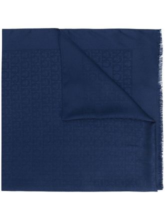 Ferragamo Foulard con stampa Gancini - Blu