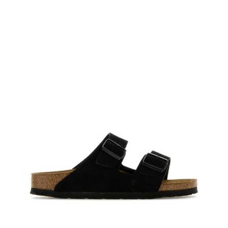 Birkenstock Arizona Su&egrave;de Leer Smalle Pasvorm - Dames - Sandalen - Zwart - 36 EU - Leer - Schoenen