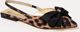 Lilly Pulitzer Womens Brit Leopard Bow Slingback Flats In Multi