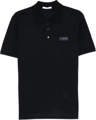 Givenchy Tops, Heren, Blauw, S, Katoen, Logo Patch Polo Shirt