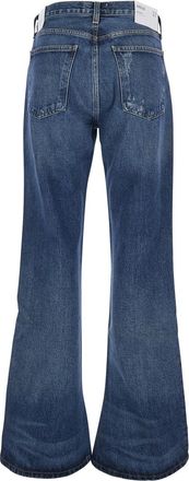 A Gold E Womens Jeans Kick Boot Blue Cotton