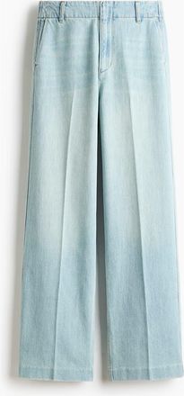 H&M Straight High Jeans in Light Denim Blue at Nordstrom, Size 16