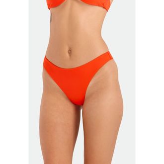Volcom Simply Seamless Skimpy Bikini Bottoms in Persimmon at Nordstrom, Size Medium