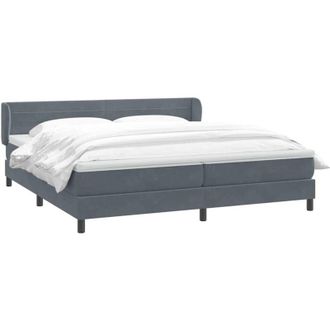 vidaXL Cama Box Spring Con Colchones Terciopelo Gris Oscuro 180x210 Cm Vidaxl