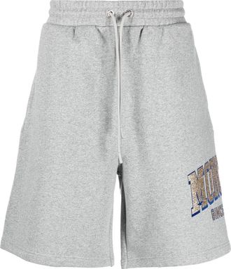 Moncler logo-print shorts - men - Cotton - M - Grey