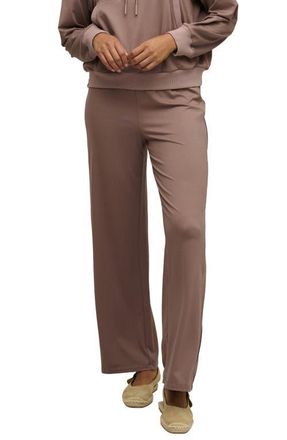 Barefoot Dreams Butterchic Piped Wide Leg Pants in Sable at Nordstrom, Size X-Large