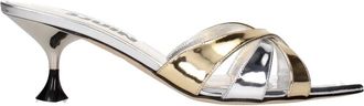3Juin Grijze Leren Stiletto Hakken Sandalen - Dames - Muiltjes - Grijs - 36 EU - Schoenen