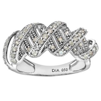 Diamant L'éternel 9ct witgouden 0,50ct diamanten fancy twist-ring