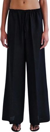 Access Fashion Wijde Broek - Dames - Wijde Broeken - Zwart - XL - Linnen - Broeken