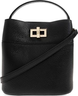 Furla Amelia Mini Bucket Bag - Dames - Tassen - Zwart - Maat: ONE Size Zijde